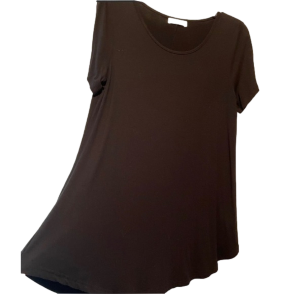 Women’s Black Tunic Top - Classic Scoop Neck
